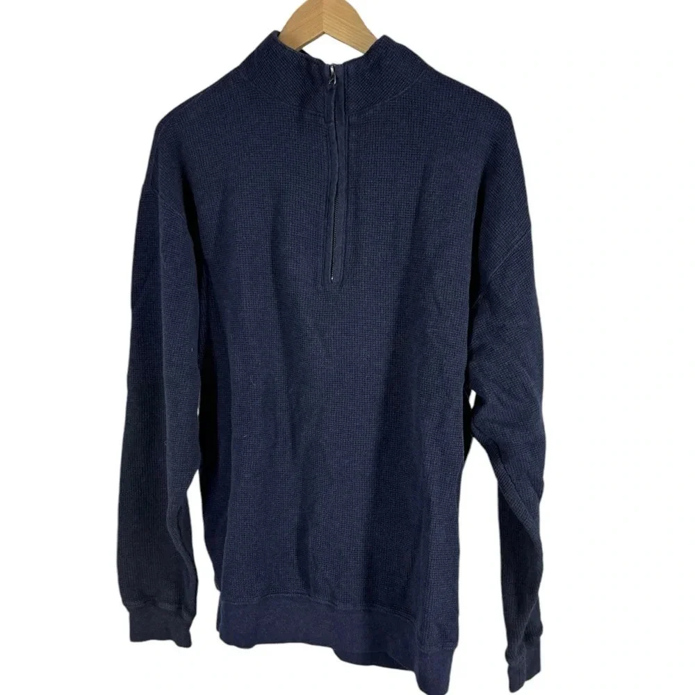 Woolrich waffle knit thermal cotton 1/4 zip large